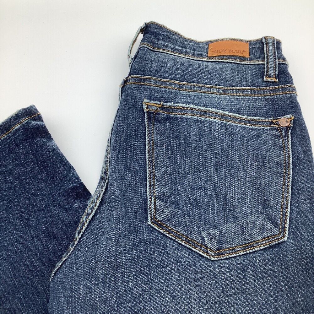 Judy Blue Womens Skinny Fit Distressed Denim Jeans Blue Size 3/26